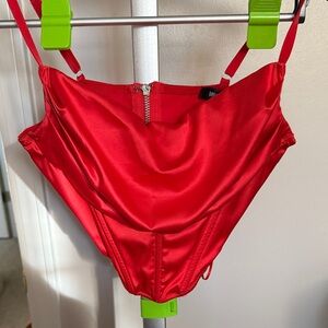Urban Outfitters Red Satin Bra